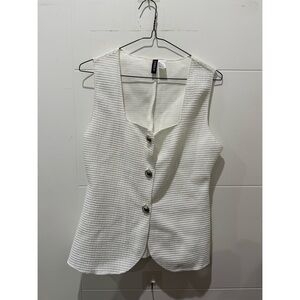 H&M White Button-Up Vest